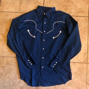 Vintage Wrangler Pearl Snap Size Large